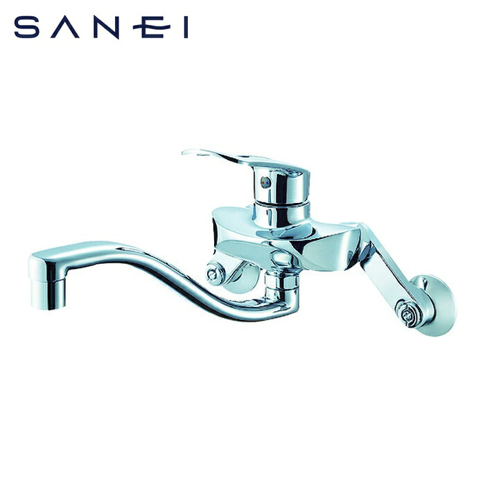 SANEI 三栄水栓 K1712EA-13 シングル混合栓 エコ 泡沫吐水 パイプ220mm (1台)|工具ランド いたわり館