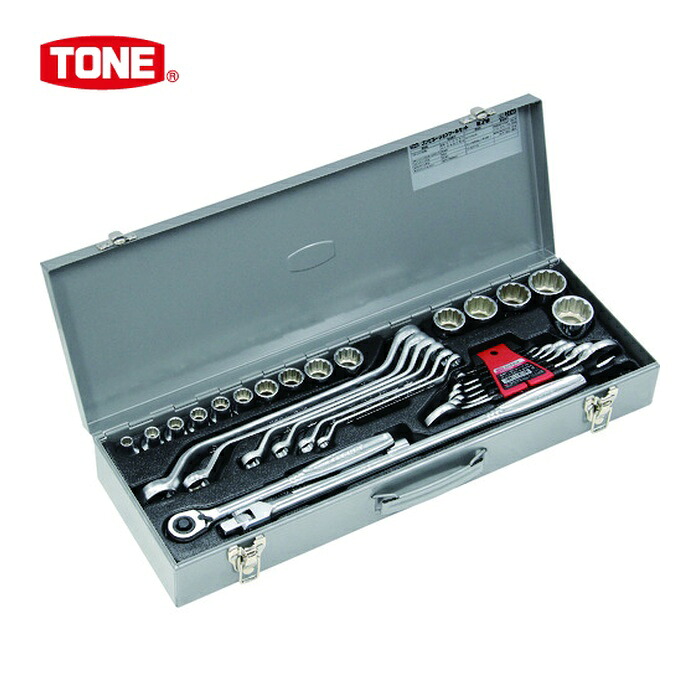 TONE トネ K20 整備用工具セット コンビネーションツールセット(軽作業用) シルバー 32点セット (1S)