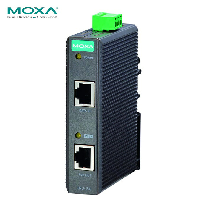 MOXA INJ-24 ギガビット IEEE802.3af/at PoE+ インジェクタ (1個)