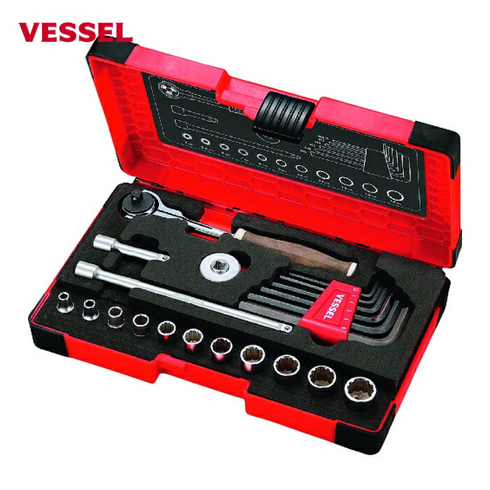 ベッセル VESSEL HRW2004M-SW ウッディスイベルソケットレンチセット HRW2004M-SW 1/4 (1S)｜工具ランド　いたわり館