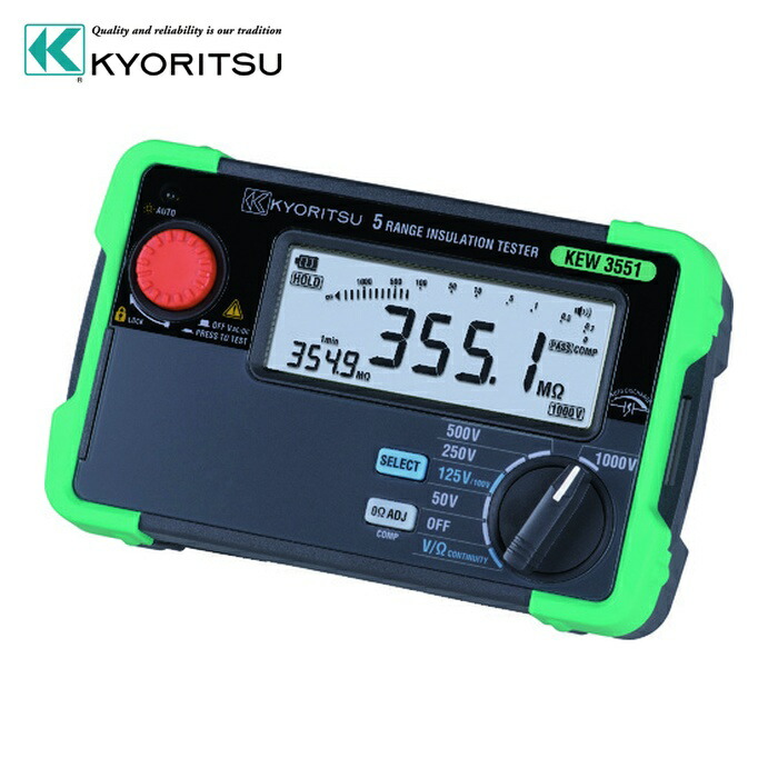 共立電気計器 KEW3551 デジタル絶縁抵抗計(6レンジ) (1台)