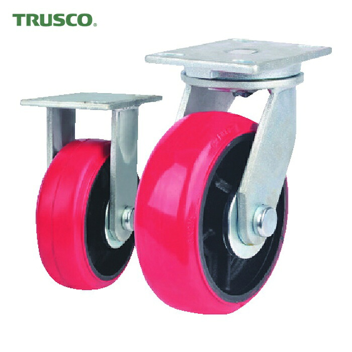 トラスコ TRUSCO 重高荷重用キャスター 自在 100MM 耐湿ウレタン車輪620KGF (1個) HR/HM100620PCI-TG｜工具ランド　いたわり館