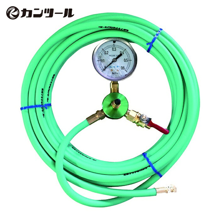 カンツール KANTOOL HT-10-T 配管内止水用品 エアホース10m 圧力計付 (1本)｜工具ランド　いたわり館