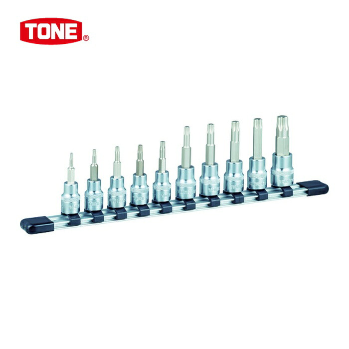 TONE トネ HTX310 トルクスソケットセット(強力タイプホルダー付) 10pcs (1S)
