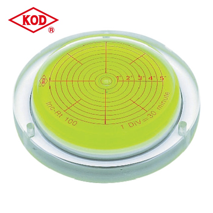 KOD INC-RT150 取付穴付角度計付丸台型アイベル水平器 (1個)
