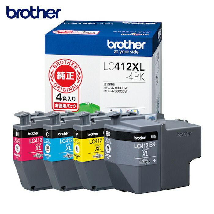 ブラザー brother LC412XL-4PK LC412XL-4PK インクカートリッジ 4色パック(大容量) (1Pk)