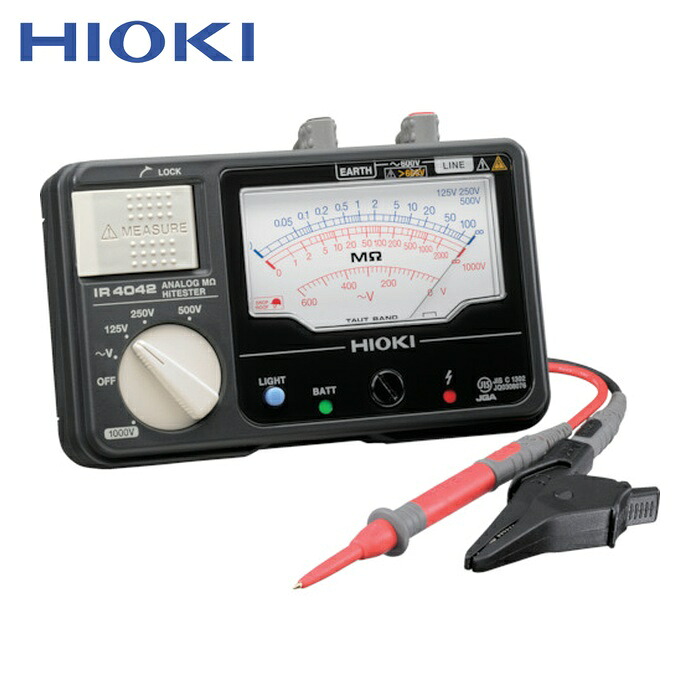 日置電機 HIOKI IR4042-10 アナログ絶縁抵抗計(4レンジ) IR4042-10 (1台)|工具ランド いたわり館