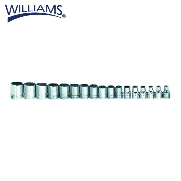 WILLIAMS ウィリアムズ JHWMSB-12RC 3/8ドライブ ソケットセット 12角 12個 (1S)