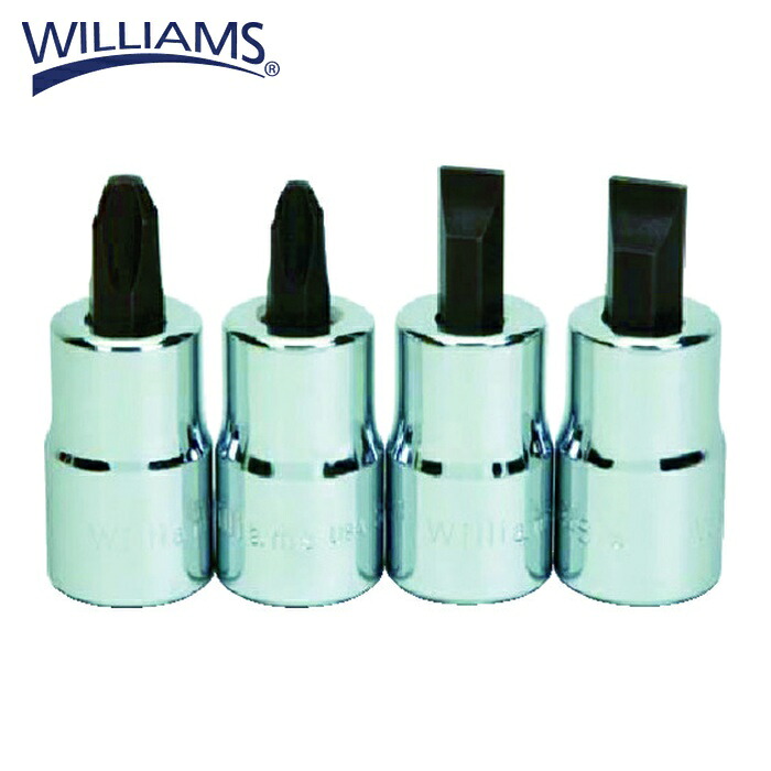 WILLIAMS ウィリアムズ JHWWSSSP-4RC 1/2ドライブ スクリュードライバービットソケットセット 4個 (1S)