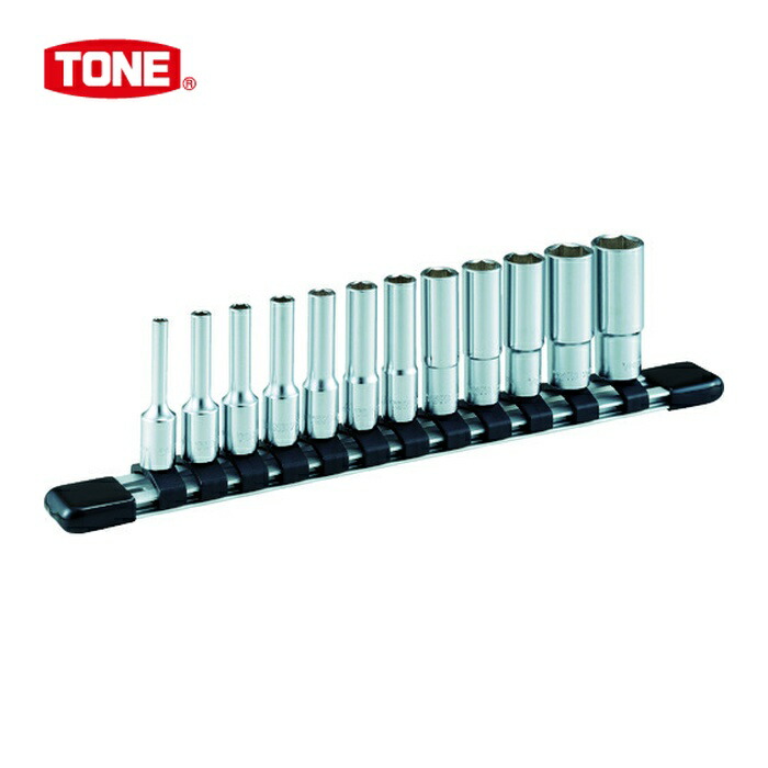 TONE トネ HSBL212 ディープソケットセット(インチ) (6角・ホルダー付) 吋目 12pcs 差込角6.35mm (1S)