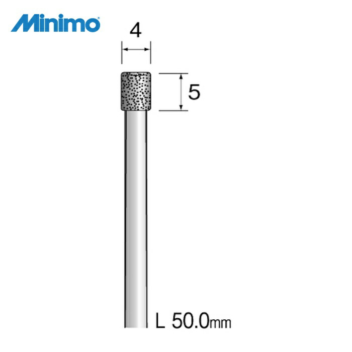 ミニター Minimo JA1027 精密電着ダイヤモンドバー 超硬軸#100 Φ4 (1本)