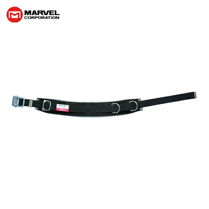 マーベル MARVEL MAT-100WB2 細工物位置選定用胴締め(横すべりバックル)黒 D環2個・V角環1個付 ひん曲げる印字機 (1本)