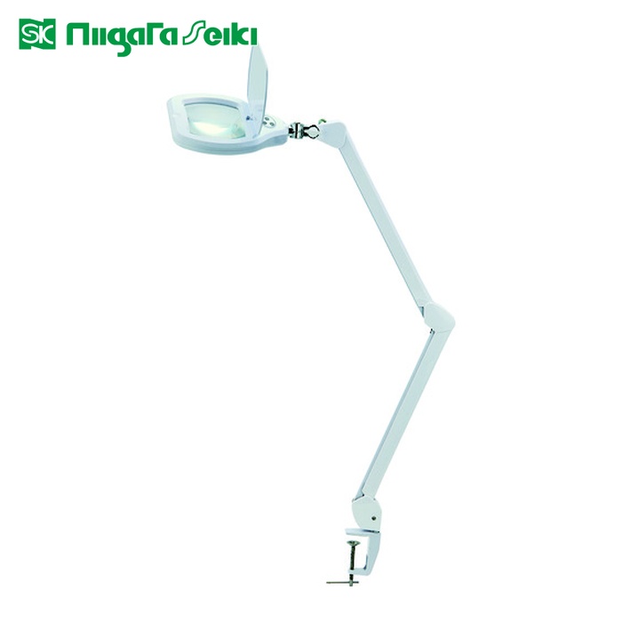 SK 新潟精機 LS2-S170AD アーム式LED拡大鏡 無段階調光機能付 2倍 170x105mm (1台)|工具ランド いたわり館