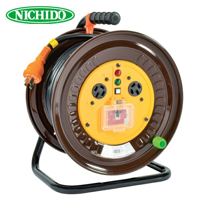 日動工業 NICHIDO ND-EC320-20A 電工ドラム 三相200V 過負荷漏電保護兼用ブレーカ付 20m (1台)