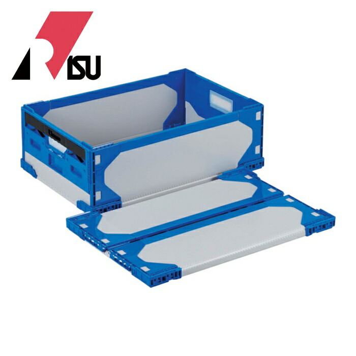 リス RISU リットハイブリッド折りたたみコンテナ 611532 LT-RS-SS47グレー/ダークブルー630×420×216 (1個) LTRSSS47GYDB630X420X216