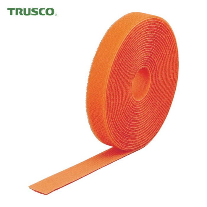 トラスコ TRUSCO マジックバンド[[R下]]結束テープ両面 オレンジ40mm&times;25m (1巻) MKT-40250-OR｜工具ランド　いたわり館