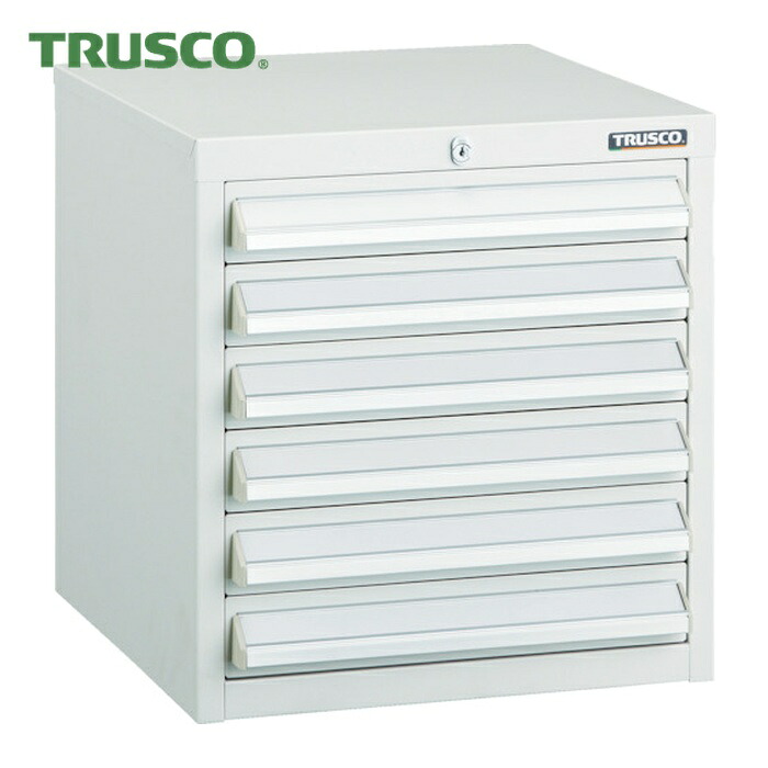 トラスコ TRUSCO LVR型キャビネット 392X412XH420 引出6段 W (1台) LVR-421W｜工具ランド　いたわり館