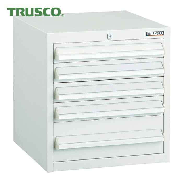 トラスコ TRUSCO LVR型キャビネット 392X412XH420 引出5段 W (1台) LVR-423W