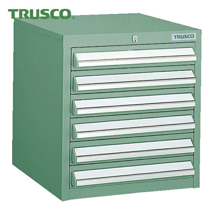 トラスコ TRUSCO LVR型キャビネット 392X412XH420 引出6段 (1台) LVR-421 (GN)