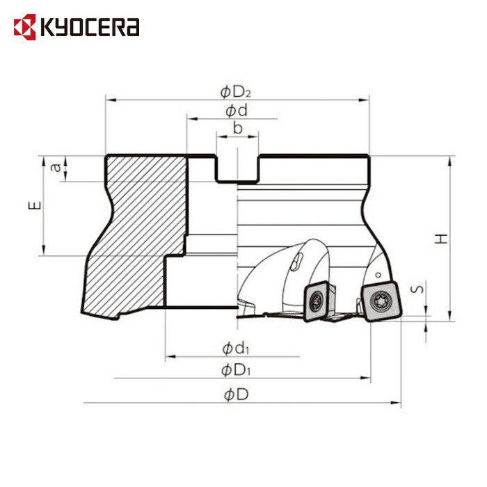 京セラ KYOCERA MFH125R-14-7T 高送りカッタ MFH Harrier フェースミル(SOMT14タイプ)インチ仕様 刃径125mm 刃数7枚 全長63mm (1本) 52,980円