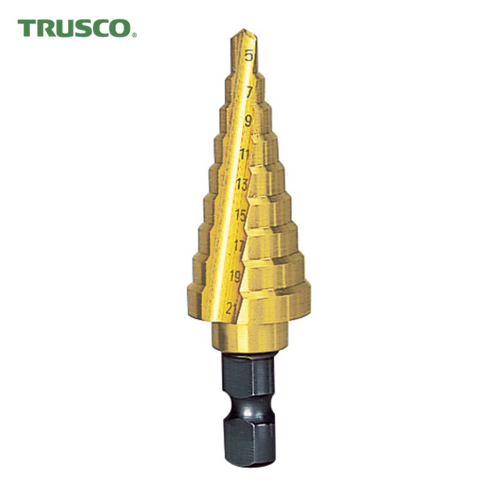 トラスコ TRUSCO 足取りせん孔機 2枚刃チタン上塗り 5~25粍 段数11 (1本) NMS-25GA
