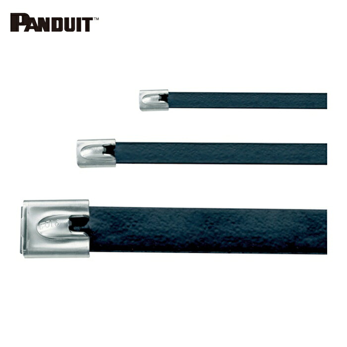 パンドウイット PANDUIT MLTFC6EH-LP316 MLTタイプ フルコーティングステンレススチールバンド SUS316 黒 幅12.9mm 長さ594mm 50本入 MLTFC6EH-LP316 (1袋)|工具ランド いたわり館