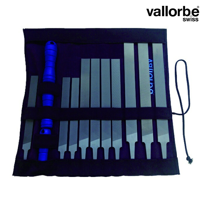 Vallorbe バローベ LP1163-10P-SET LP1163 平ヤスリ10本セット グリップ・専用布ケース付 (1S)