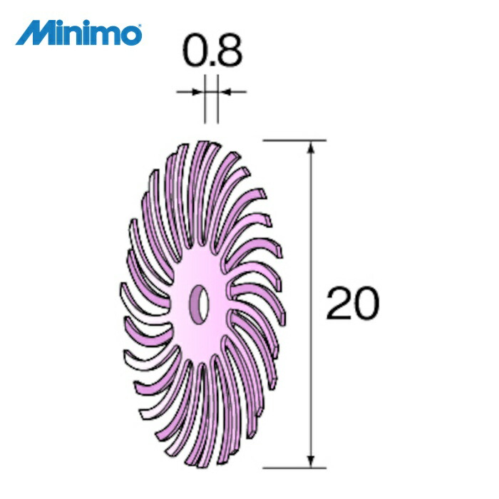 ミニター Minimo NA3514 ラバーブラシ #800 φ20 (20個入) (1Pk)