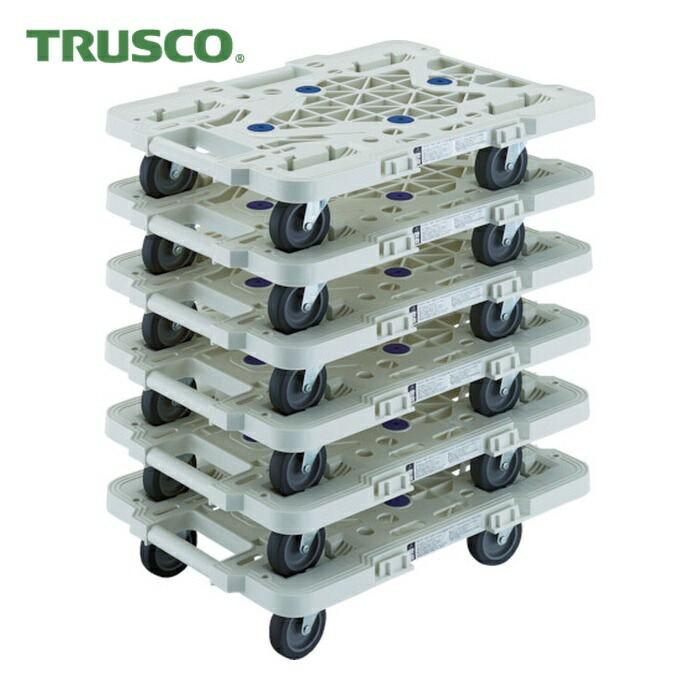 トラスコ TRUSCO まとめ買い 脂製平台車 伝達ルートヴァン MPK-500J-W 6台書き割り (1S) MPK-500J-W-M6