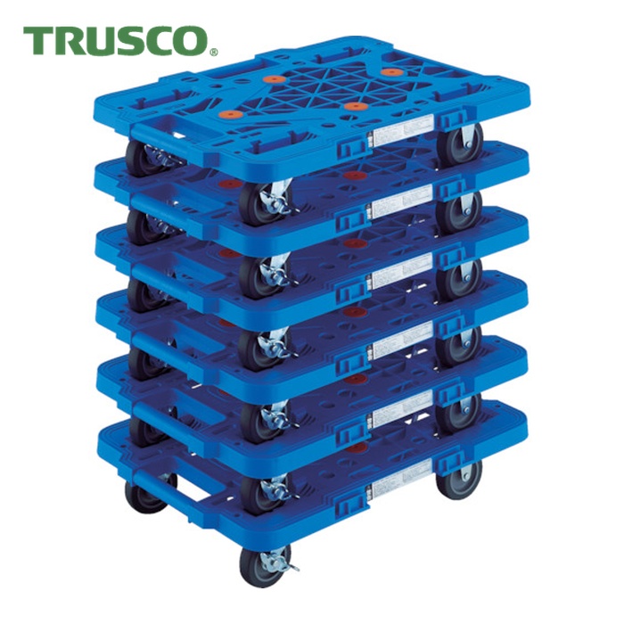 トラスコ TRUSCO まとめ買い 樹脂製平台車 ルートバン MPK-500S-B 6台セット (1S) MPK-500S-B-M6