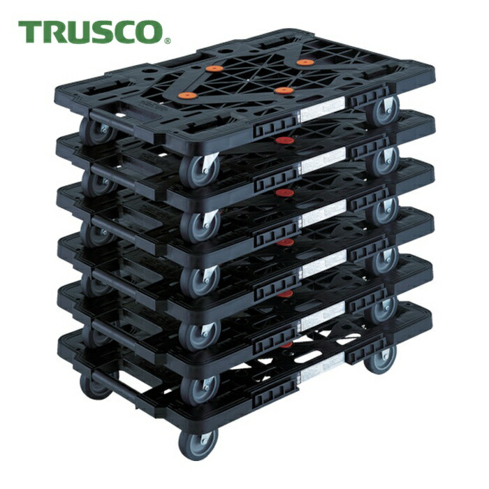 トラスコ TRUSCO まとめ買い 脂製平台車 伝達ルートヴァン MPK-600-BK 6台書き割り (1S) MPK-600-BK-M6