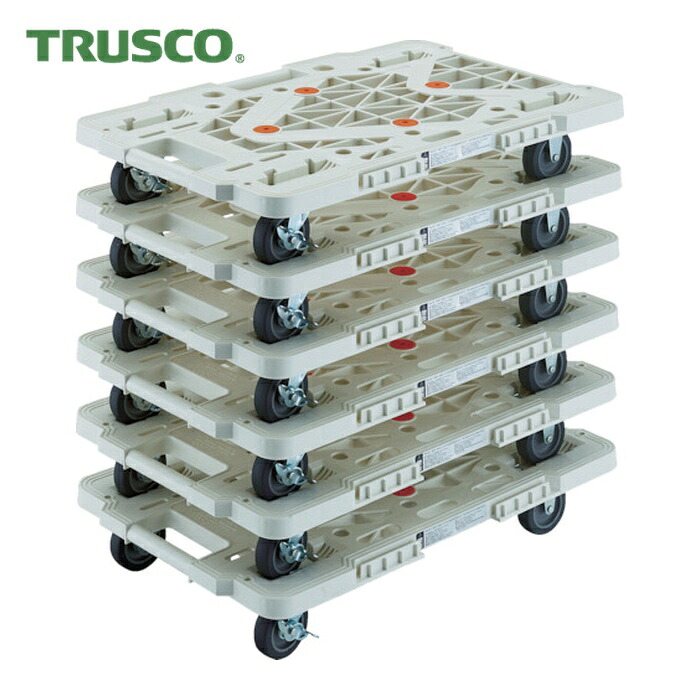 トラスコ TRUSCO まとめ買い 樹脂製平台車 ルートバン MPK-600S-W 6台セット (1S) MPK-600S-W-M6｜工具ランド　いたわり館