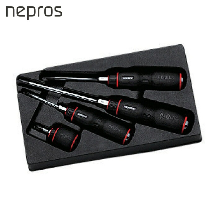 ネプロス nepros NTD1P04 樹脂柄クロスドライバセット[4本組] (1S)｜工具ランド　いたわり館