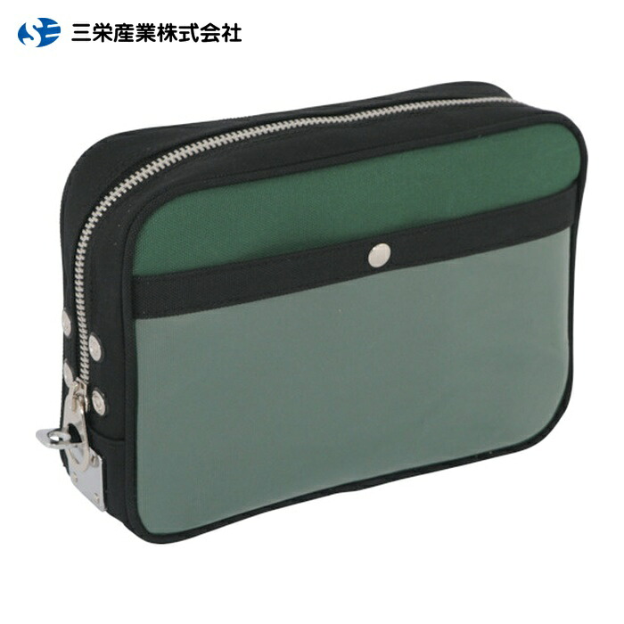 三栄産業 SANEI 帆布メール用ポーチ(M)馬蹄錠金具付 モスグリーン (1個) PM-U-07