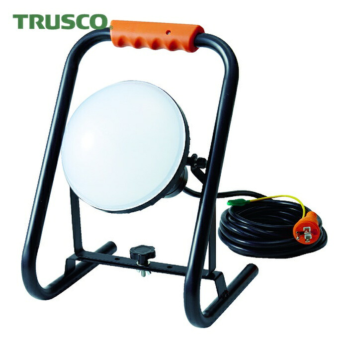 トラスコ TRUSCO LED投光器 DELKURO スタンドタイプ 50W 10m アース付 2芯3芯両用タイプ (1台) RTLE-510EP-S