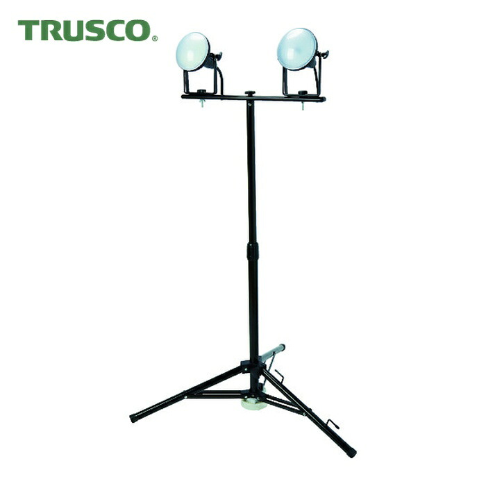 トラスコ TRUSCO LED投光器 DELKURO 三脚タイプ 2灯 20W 10m アース付 2芯3芯両用タイプ (1台) RTLE-210EP-SK2｜工具ランド　いたわり館