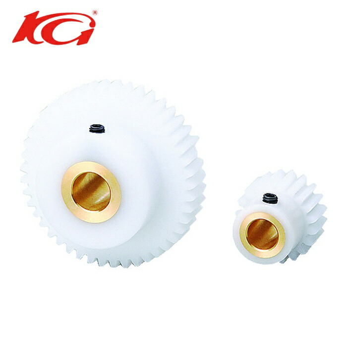 KG 協育歯車 S1DB 50B+1010 白POM平歯車 S1DB 50B+1010 形状Bm(黄銅ブッシュ入り) モジュール1 歯数50 (1個)