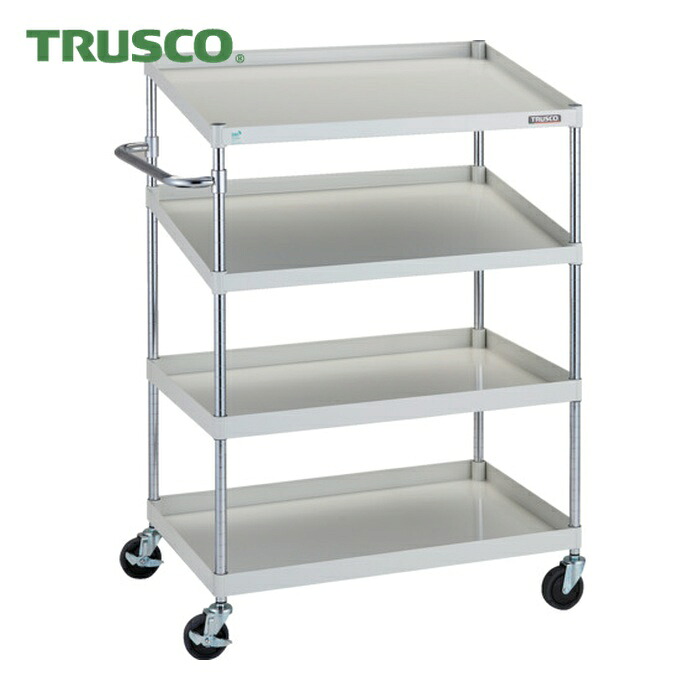 トラスコ TRUSCO ツールワゴン フェニックスワゴン 省音 900X600XH1300 2段 傾斜2段付 ホワイト (1台) PEW-1292N2-W