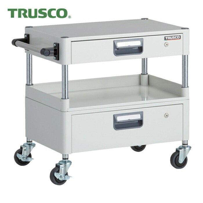 トラスコ TRUSCO 手道具手押し車 アリゾナ州の州都手押し車 省音 600X400XH600 引出付 3方棚板付 白いこと (1台) PEW-66H1VZ-W
