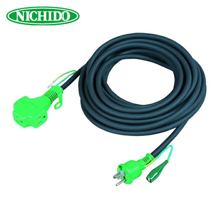 日動工業 NICHIDO PPTVS-20E-BK トリプルポッキン延長コード アース付 20m VCT1.25×3 黒 (1本)