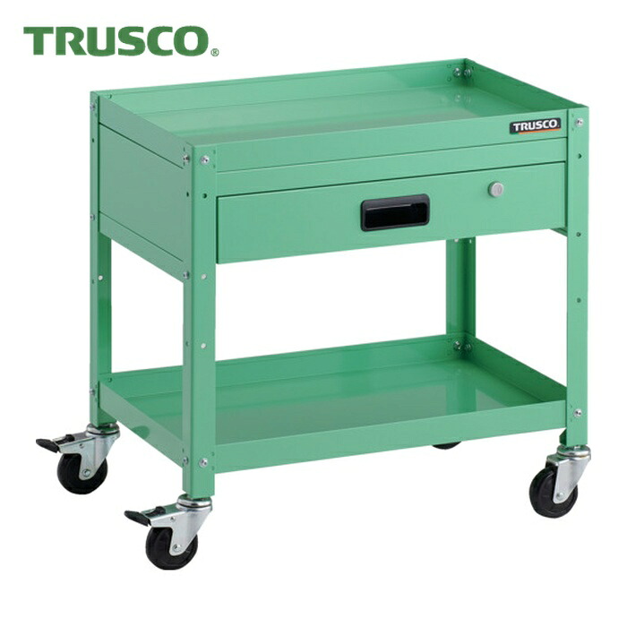 トラスコ TRUSCO ツールワゴン ラビットワゴン 600X400 引出1段付 ゴム車輪 ヤンググリーン (1台) RBW-662V YG｜工具ランド　いたわり館