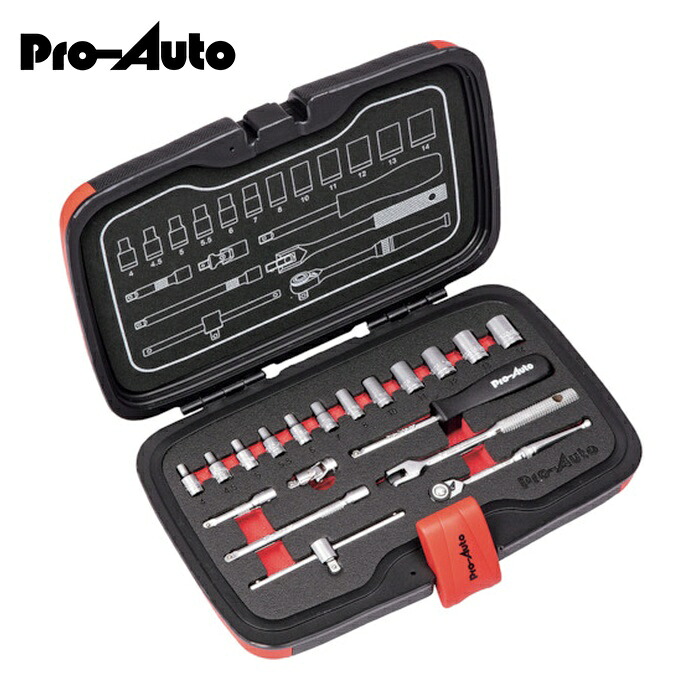 スエカゲツール Pro-Auto PA2019 1/4DR.19PCソケットレンチセット (1S)