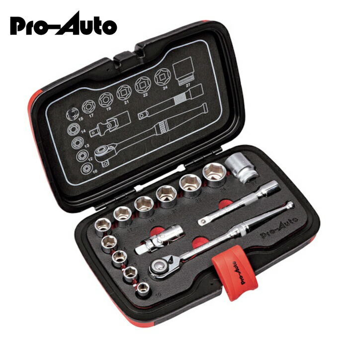 スエカゲツール Pro-Auto PA4014 1/2DR.14PCソケットレンチセット (1S)