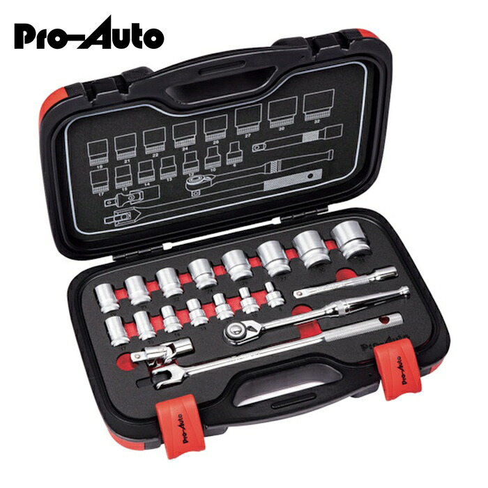 スエカゲツール Pro-Auto PA4019 1/2DR.19PCソケットレンチセット (1S)｜工具ランド　いたわり館