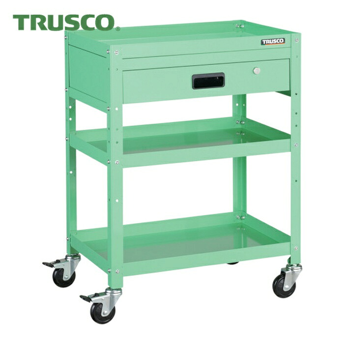 トラスコ TRUSCO ツールワゴン ラビットワゴン 600X400 引出1段付 ヤンググリーン (1台) RBW-863V YG|工具ランド いたわり館