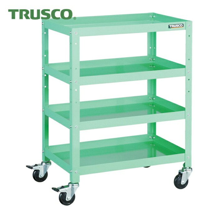 トラスコ TRUSCO ツールワゴン ラビットワゴン 600X400 ゴム車輪 ヤンググリーン (1台) RBW-864 YG|工具ランド いたわり館