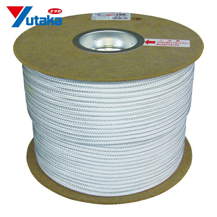 ユタカメイク ナイロンロープ16打ドラム巻 6φ&times;200m (1巻) PRN-10｜工具ランド　いたわり館 15,549円