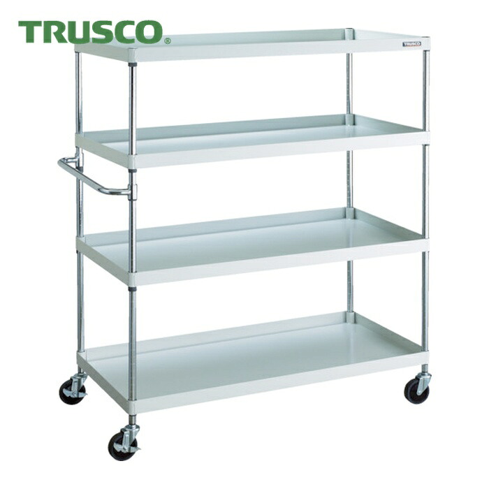 トラスコ TRUSCO ツールワゴン フェニックスワゴン 省音 1200X600XH1500 4段 ホワイト (1台) PEW-15124-W