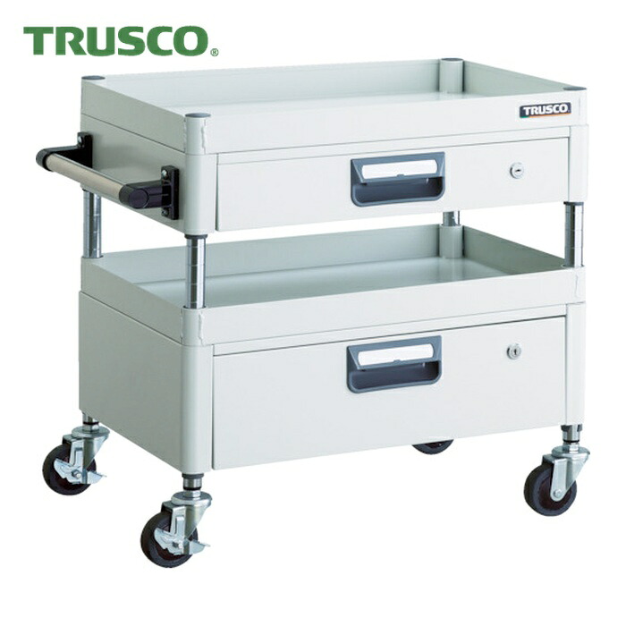 トラスコ TRUSCO ツールワゴン フェニックスワゴン 省音 600X400XH600 引出付 ホワイト (1台) PEW-662VZ-W