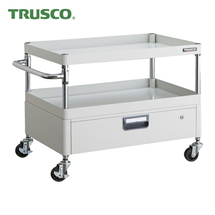 トラスコ TRUSCO ツールワゴン フェニックスワゴン 省音 750X500XH600 1段引出付 ホワイト (1台) PEW-672V-W